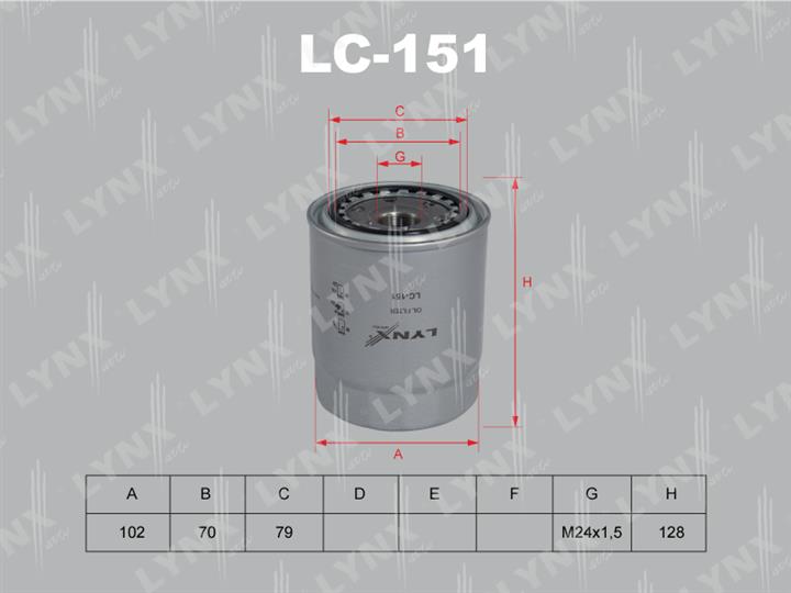LYNXauto LC-151 Oil Filter LC151