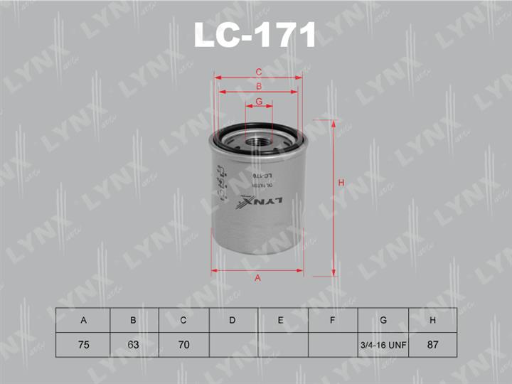 LYNXauto LC-171 Oil Filter LC171