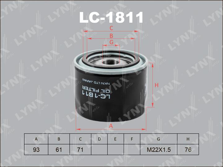 LYNXauto LC-1811 Oil Filter LC1811