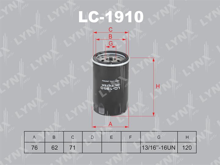 LYNXauto LC-1910 Oil Filter LC1910