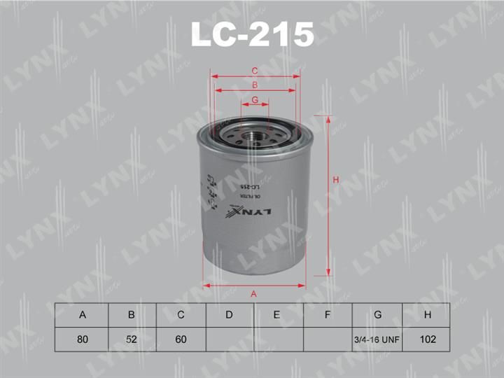 LYNXauto LC-215 Oil Filter LC215