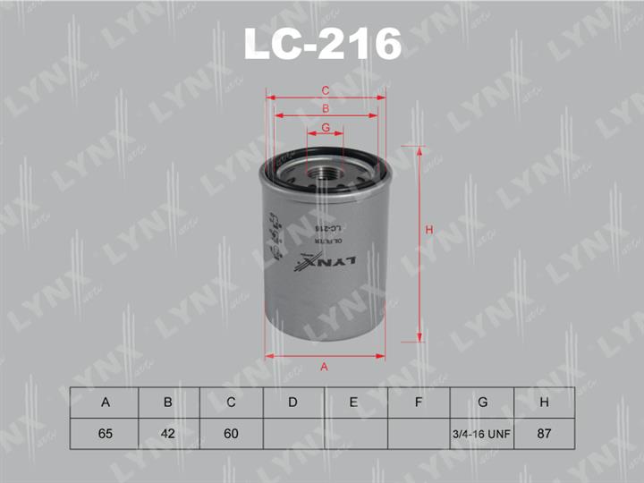 LYNXauto LC-216 Oil Filter LC216