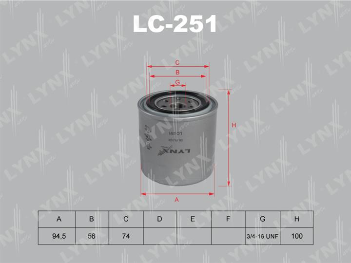 LYNXauto LC-251 Oil Filter LC251