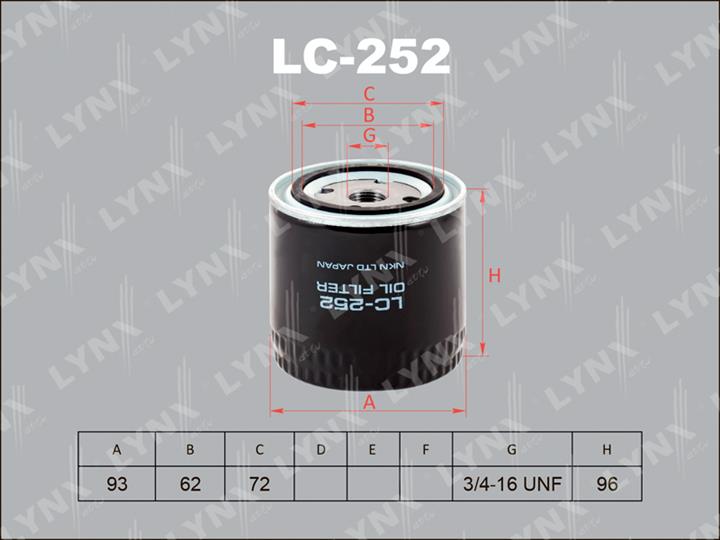 LYNXauto LC-252 Oil Filter LC252