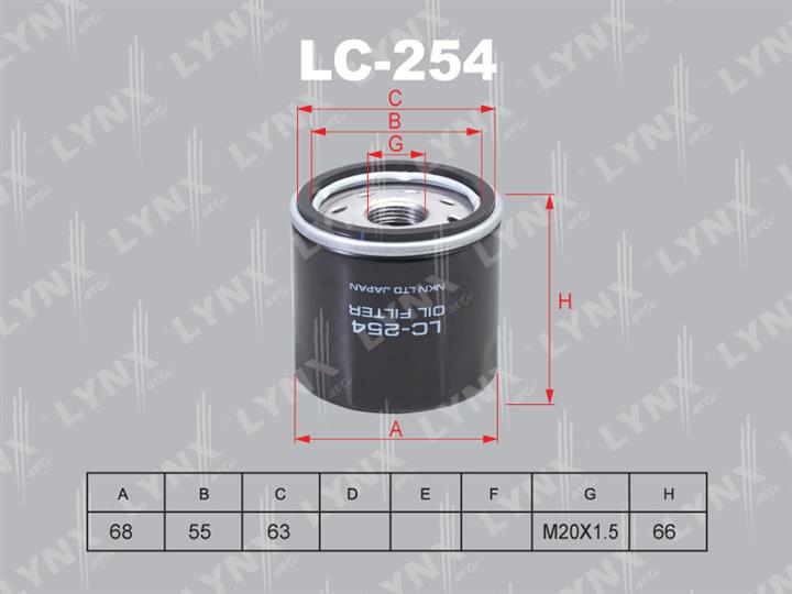 LYNXauto LC-254 Oil Filter LC254