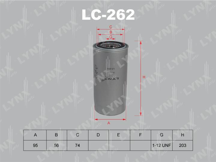 LYNXauto LC-262 Oil Filter LC262