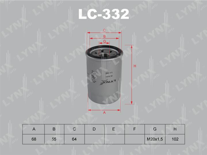 LYNXauto LC-332 Oil Filter LC332
