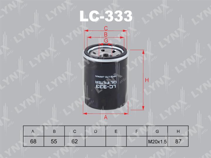 LYNXauto LC-333 Oil Filter LC333