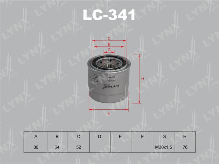 LYNXauto LC-341 Oil Filter LC341
