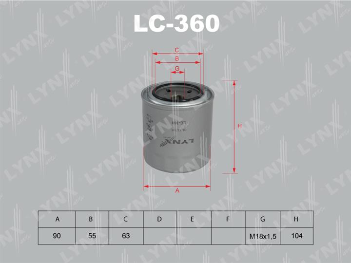 LYNXauto LC-360 Oil Filter LC360