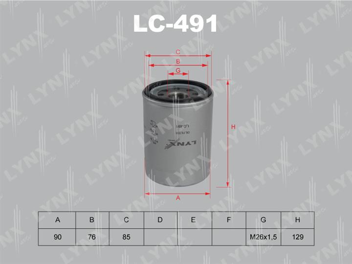 LYNXauto LC-491 Oil Filter LC491
