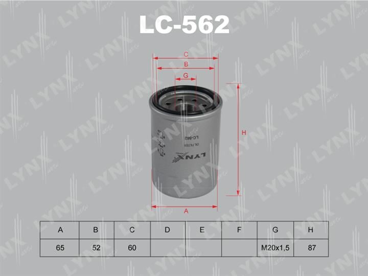 LYNXauto LC-562 Oil Filter LC562