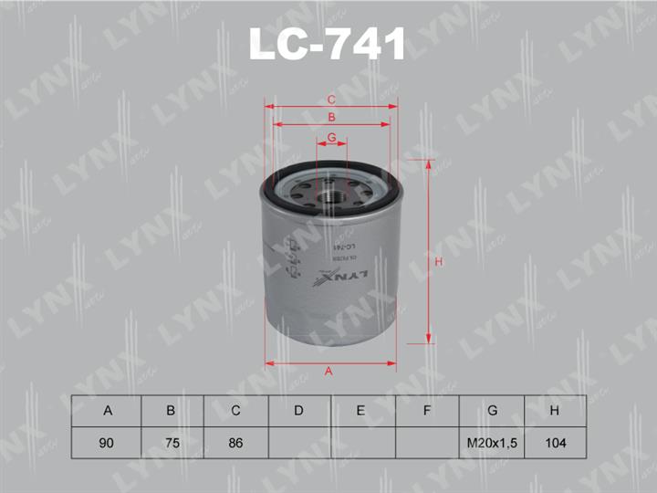 LYNXauto LC-741 Oil Filter LC741