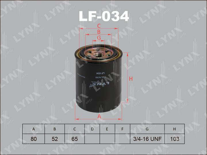 LYNXauto LF-034 Fuel filter LF034
