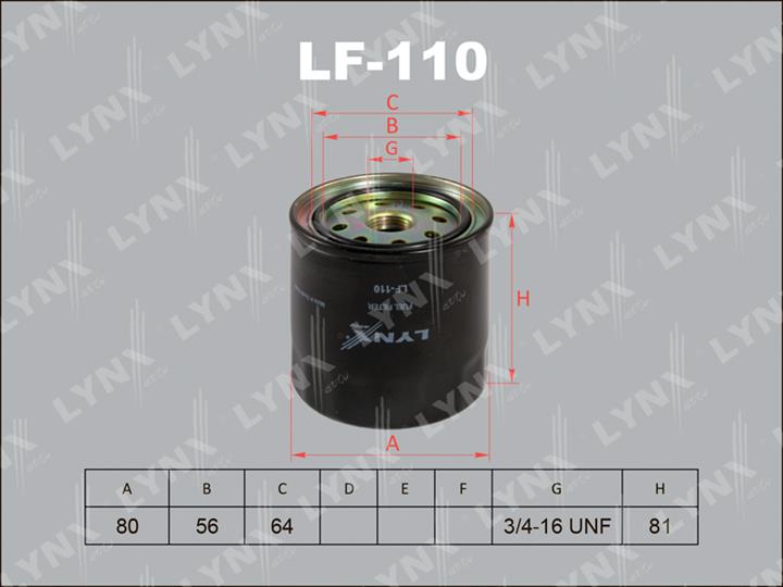 LYNXauto LF-110 Fuel filter LF110