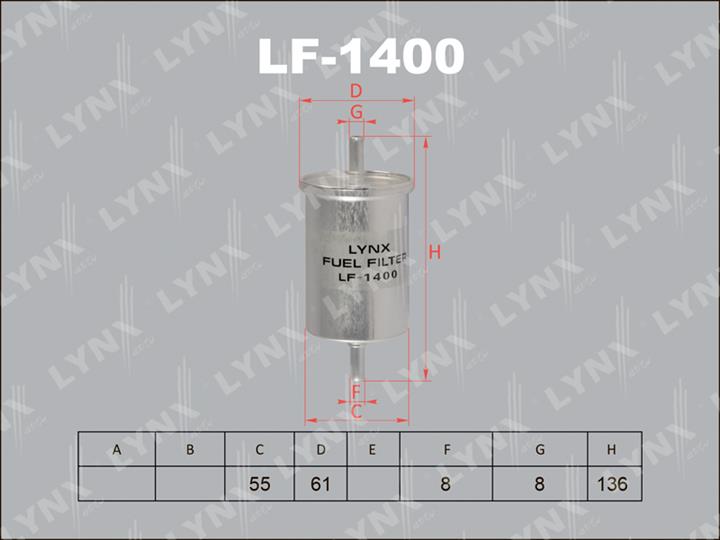 LYNXauto LF-1400 Fuel filter LF1400