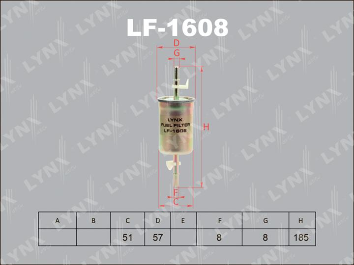 LYNXauto LF-1608 Fuel filter LF1608