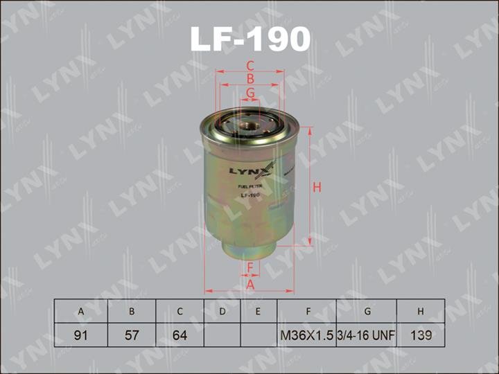 LYNXauto LF-190 Fuel filter LF190