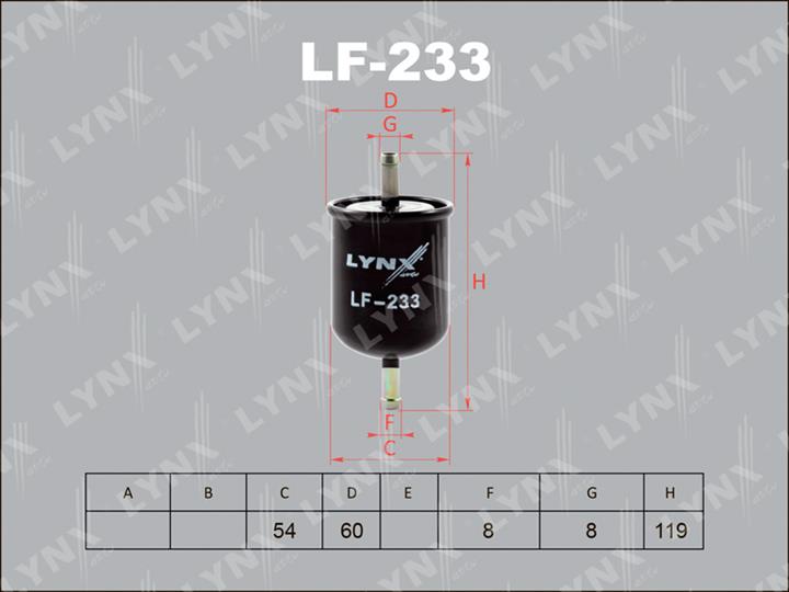 LYNXauto LF-233 Fuel filter LF233