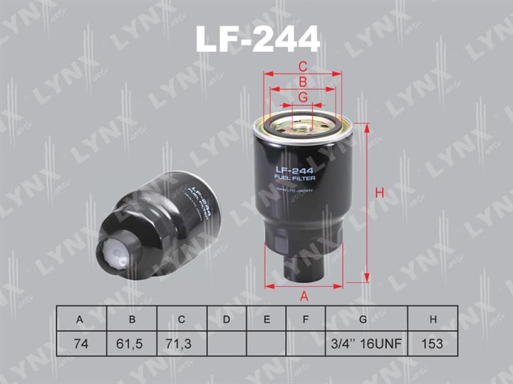 LYNXauto LF-244 Fuel filter LF244