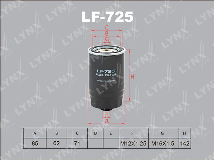LYNXauto LF-725 Fuel filter LF725