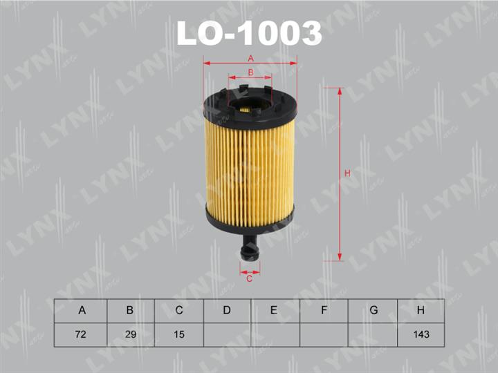 LYNXauto LO-1003 Oil Filter LO1003