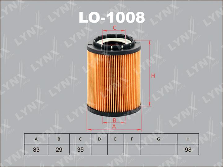LYNXauto LO-1008 Oil Filter LO1008