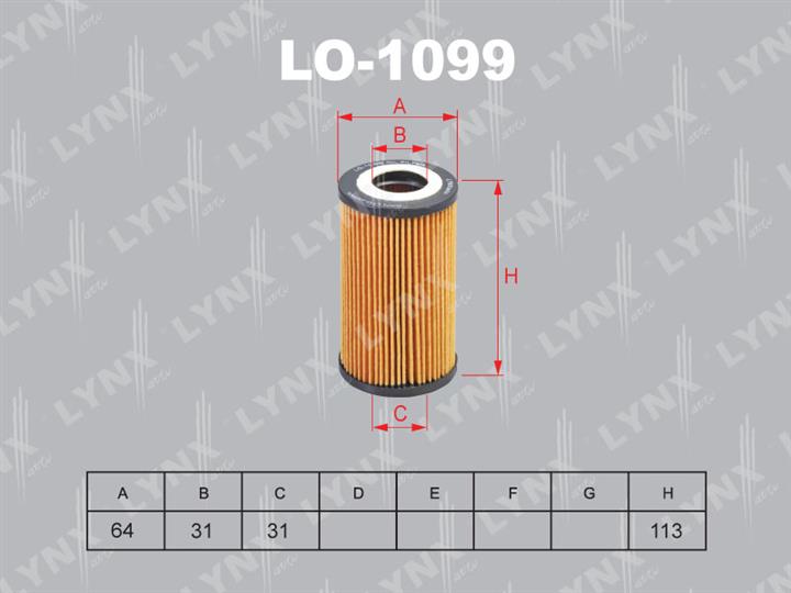 LYNXauto LO-1099 Oil Filter LO1099