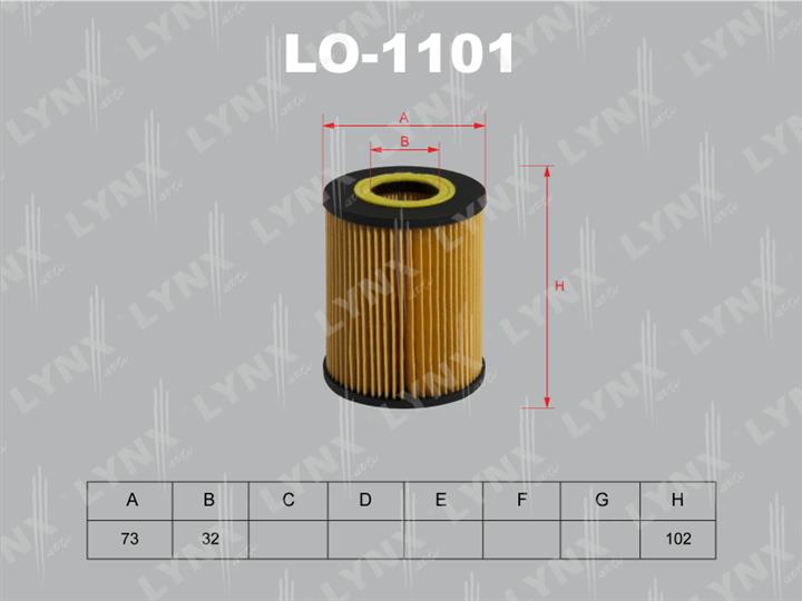 LYNXauto LO-1101 Oil Filter LO1101