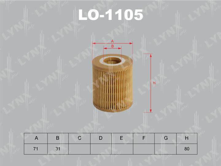 LYNXauto LO-1105 Oil Filter LO1105