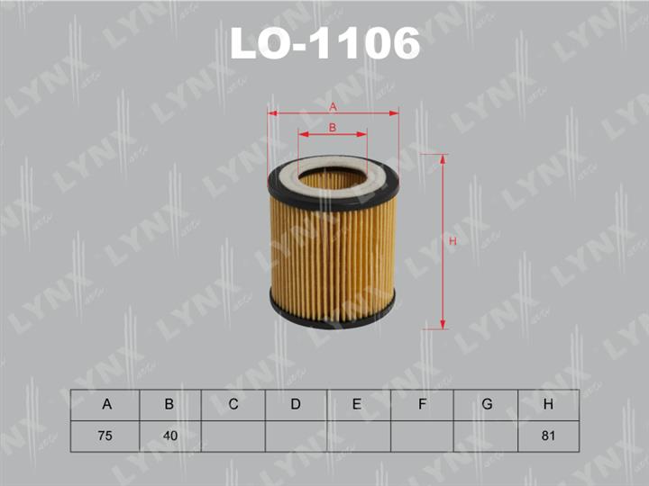 LYNXauto LO-1106 Oil Filter LO1106