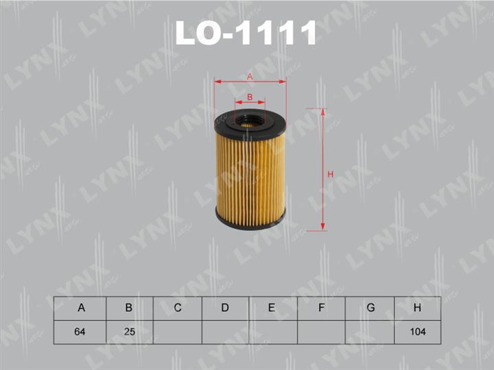 LYNXauto LO-1111 Oil Filter LO1111