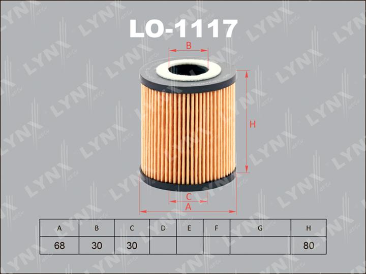 LYNXauto LO-1117 Oil Filter LO1117