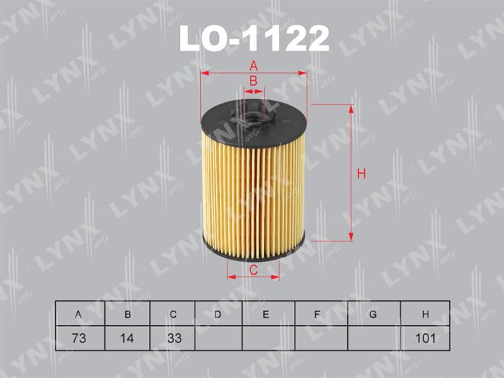 LYNXauto LO-1122 Oil Filter LO1122