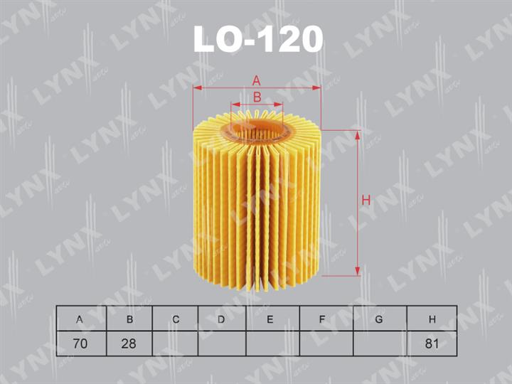 LYNXauto LO-120 Oil Filter LO120