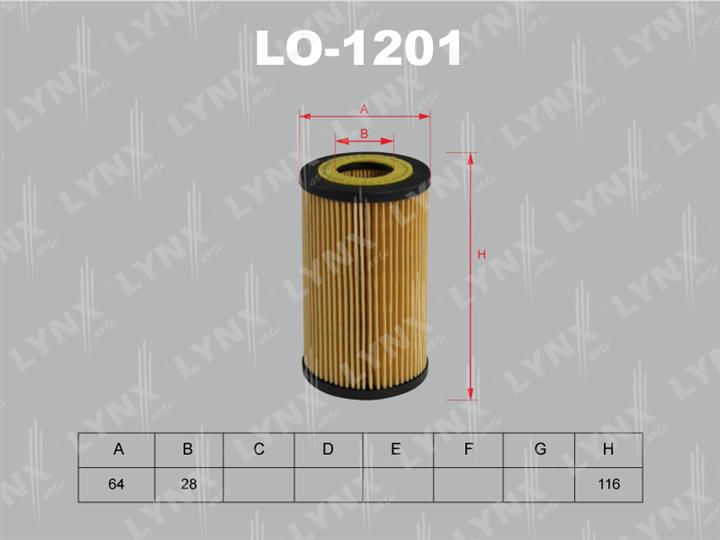 LYNXauto LO-1201 Oil Filter LO1201