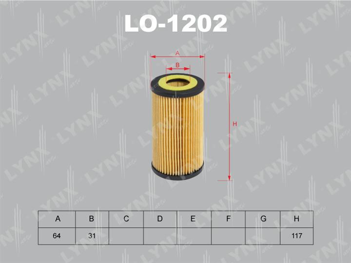 LYNXauto LO-1202 Oil Filter LO1202