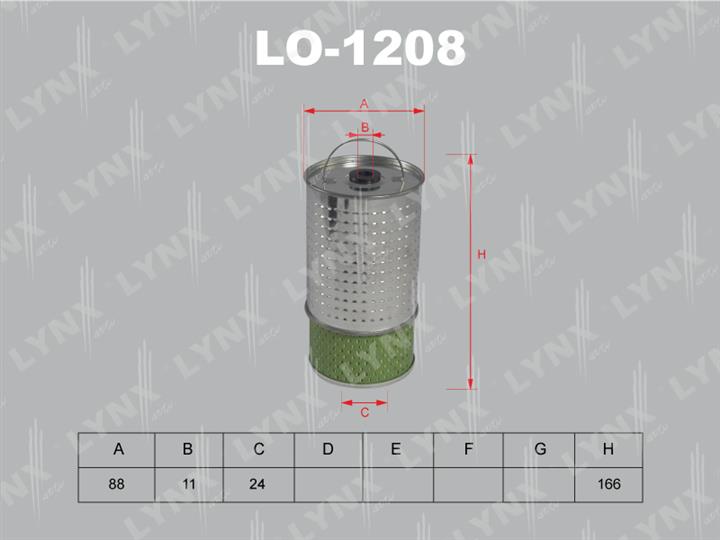 LYNXauto LO-1208 Oil Filter LO1208
