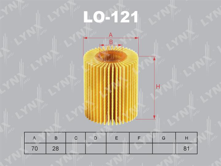 LYNXauto LO-121 Oil Filter LO121