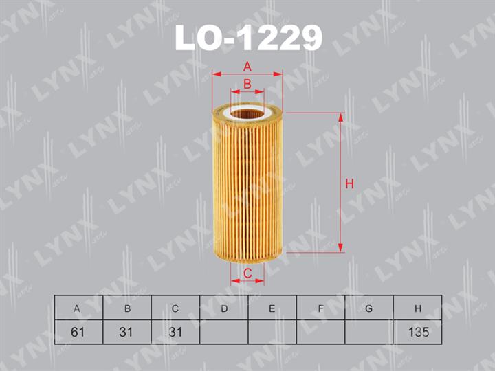 LYNXauto LO-1229 Oil Filter LO1229