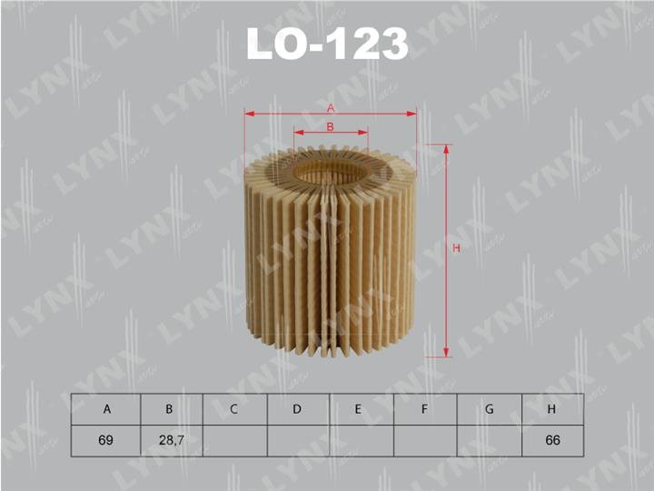 LYNXauto LO-123 Oil Filter LO123