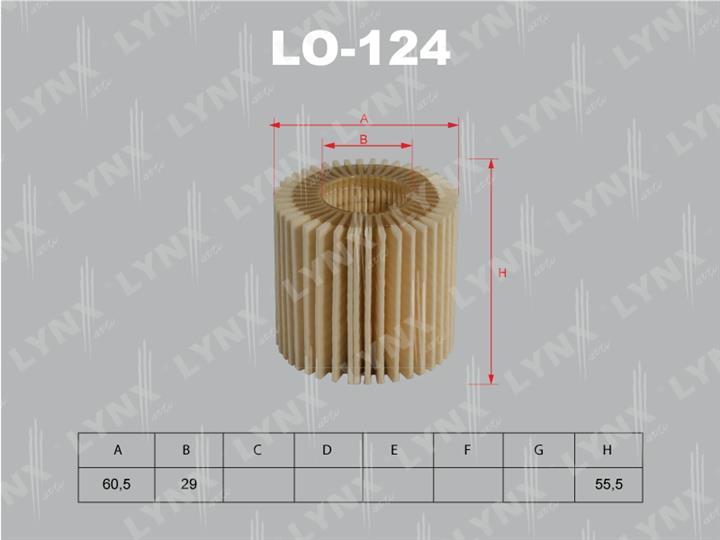 LYNXauto LO-124 Oil Filter LO124