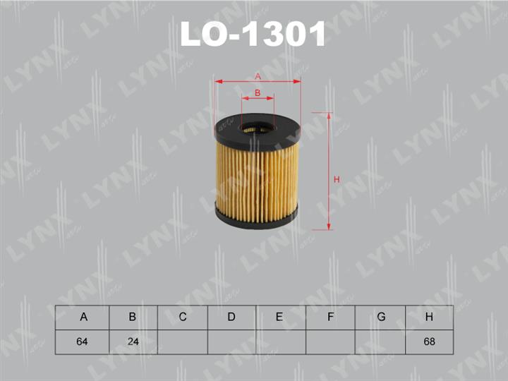 LYNXauto LO-1301 Oil Filter LO1301