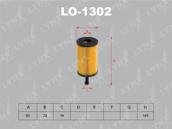 LYNXauto LO-1302 Oil Filter LO1302
