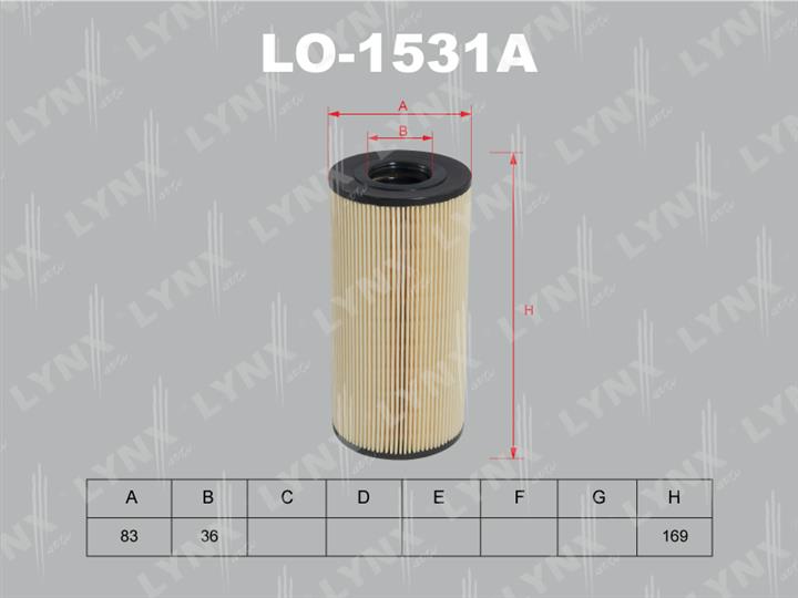LYNXauto LO-1531A Oil Filter LO1531A