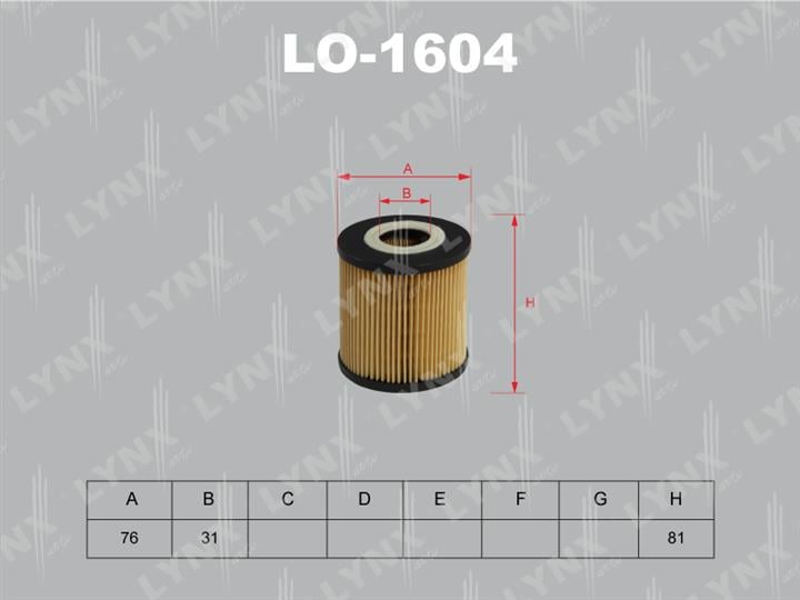 LYNXauto LO-1604 Oil Filter LO1604