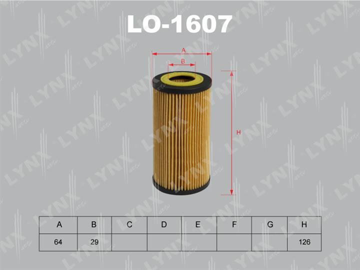 LYNXauto LO-1607 Oil Filter LO1607