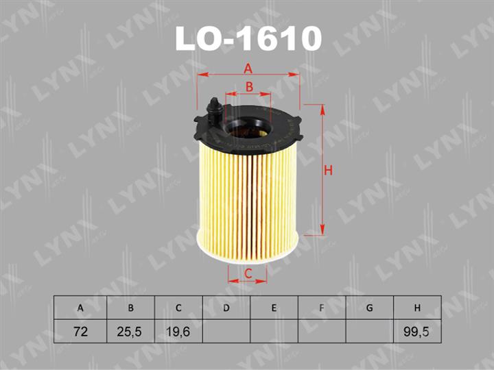 LYNXauto LO-1610 Oil Filter LO1610