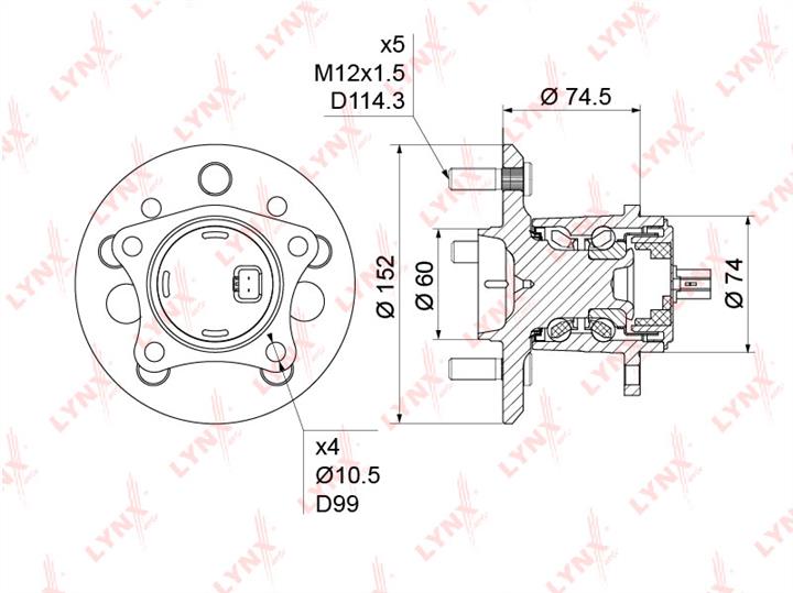 LYNXauto WH-1216 Wheel bearing kit WH1216