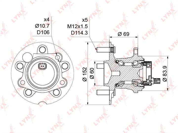 LYNXauto WH-1175 Wheel bearing kit WH1175